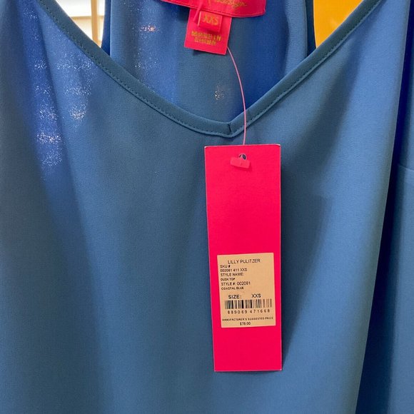 Lilly Pulitzer NWT Dusk Top Coastal Blue Size XXS - Picture 4 of 6